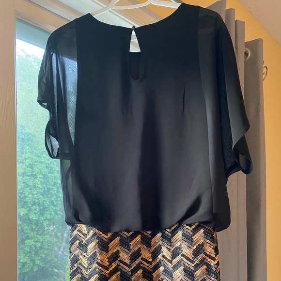 Sequin and black sheer party dress - Picture 1 of 2